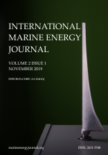 Cover of IMEJ vol 2 issue 1. Picture of tidal turbine blade.